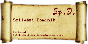 Szilvási Dominik névjegykártya