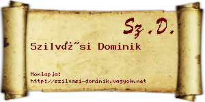 Szilvási Dominik névjegykártya