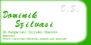 dominik szilvasi business card
